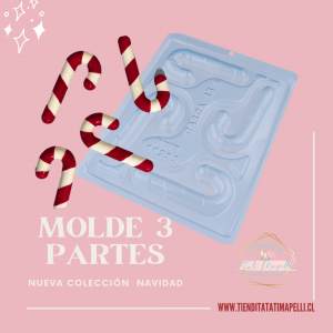 Molde 3 Partes Bastón Candy