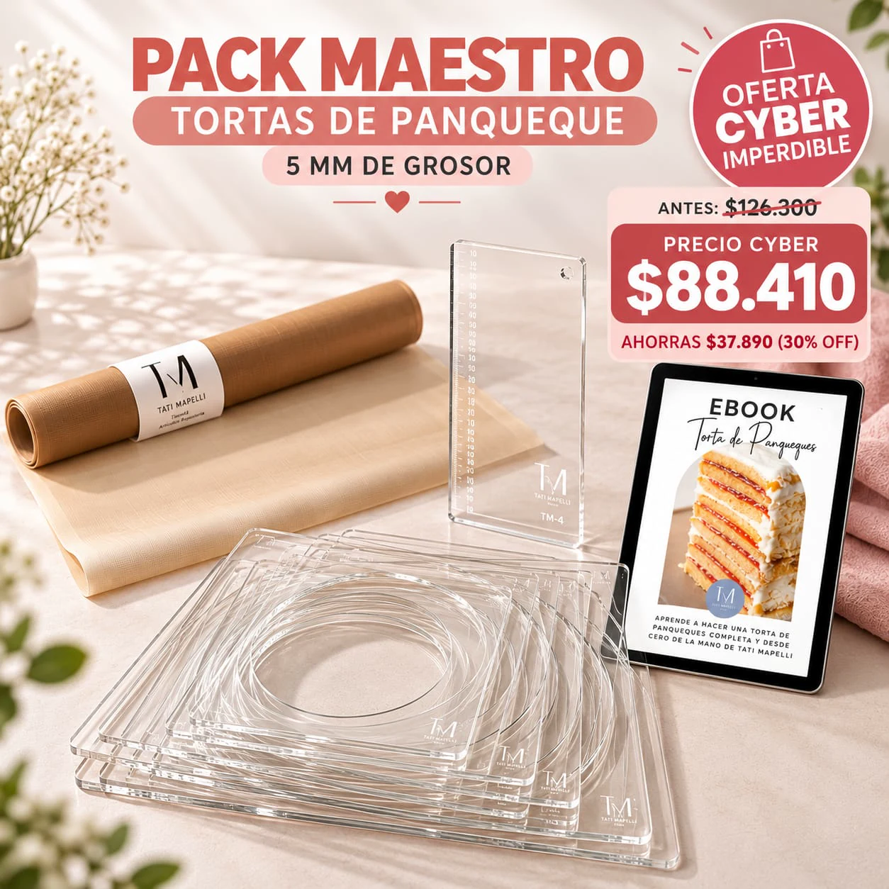 Pack Maestro Tortas de Panqueque 5 mm